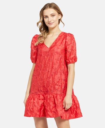 Textured red dress