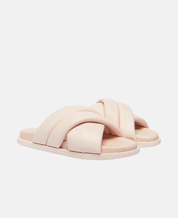 Padded cross strap sandals