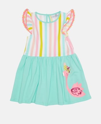 Striped flamingo dress