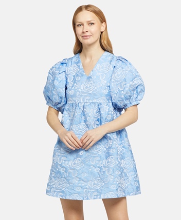 Blue jacquard dress
