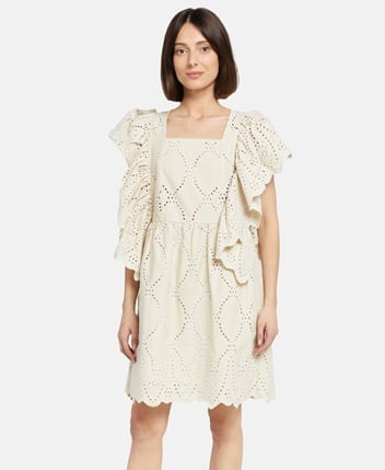 Eyelet ruffle dress