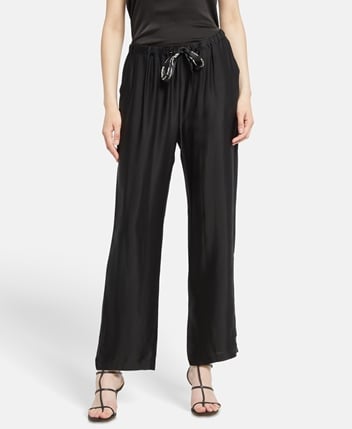 Wide leg satin trousers