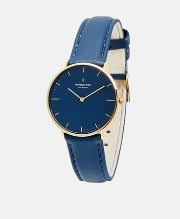 Blue leather watch